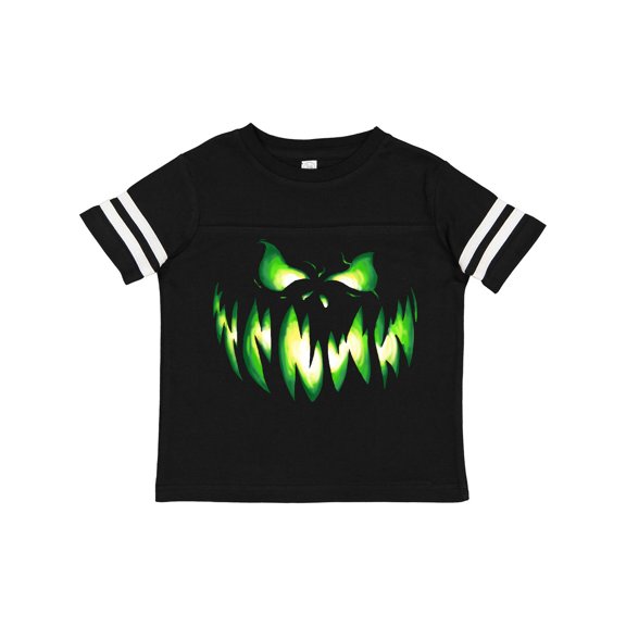 Inktastic Viciously Grinning Pumpkin Face in Lime Green Glow Boys or Girls Toddler T-Shirt