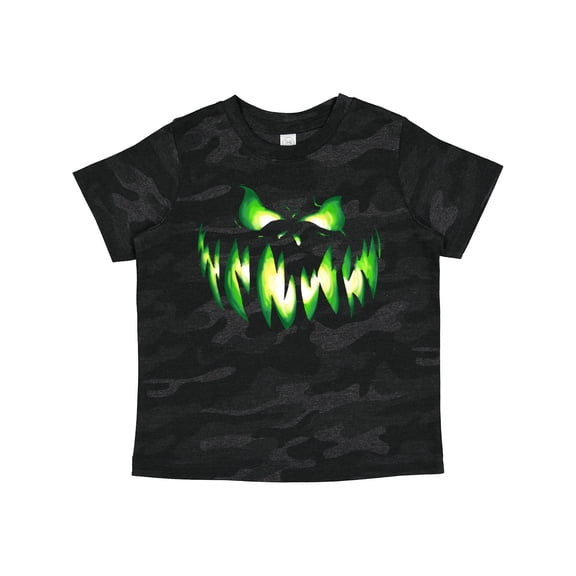 Inktastic Viciously Grinning Pumpkin Face in Lime Green Glow Boys or Girls Toddler T-Shirt