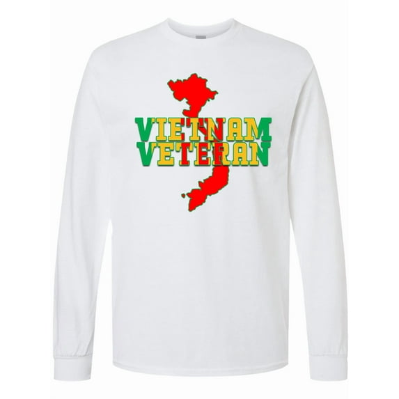 Inktastic Vietnam Veteran in Green Gold and Red Long Sleeve T-Shirt