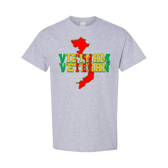 Inktastic Vietnam Veteran in Green Gold and Red T-Shirt