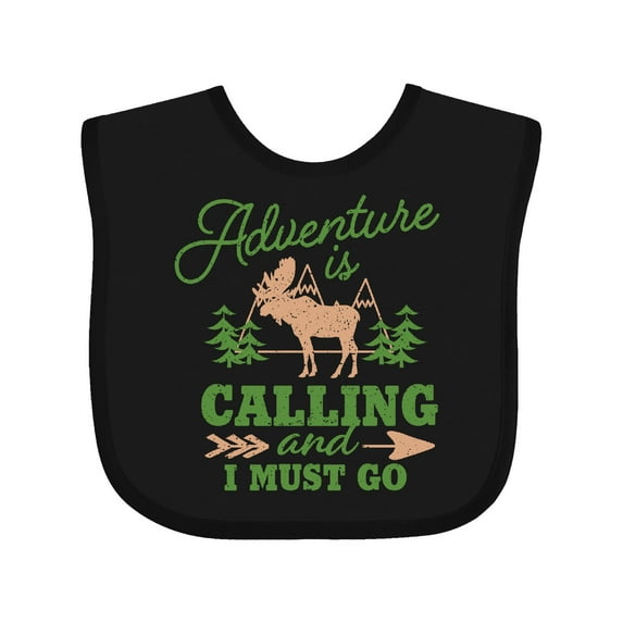 Inktastic Vintage Adventure is Calling and I Must Go with Moose Boys or Girls Baby Bib
