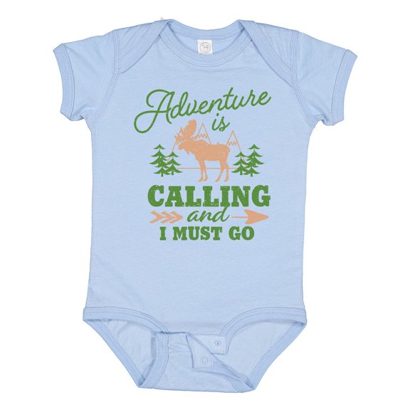 Inktastic Vintage Adventure is Calling and I Must Go with Moose Boys or Girls Baby Bodysuit