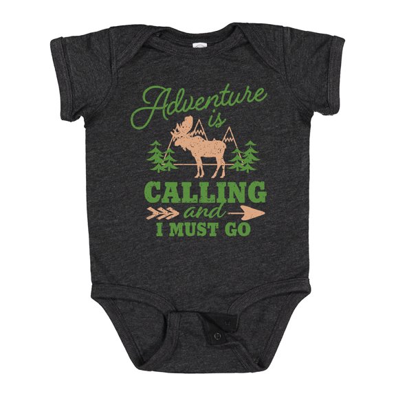 Inktastic Vintage Adventure is Calling and I Must Go with Moose Boys or Girls Baby Bodysuit