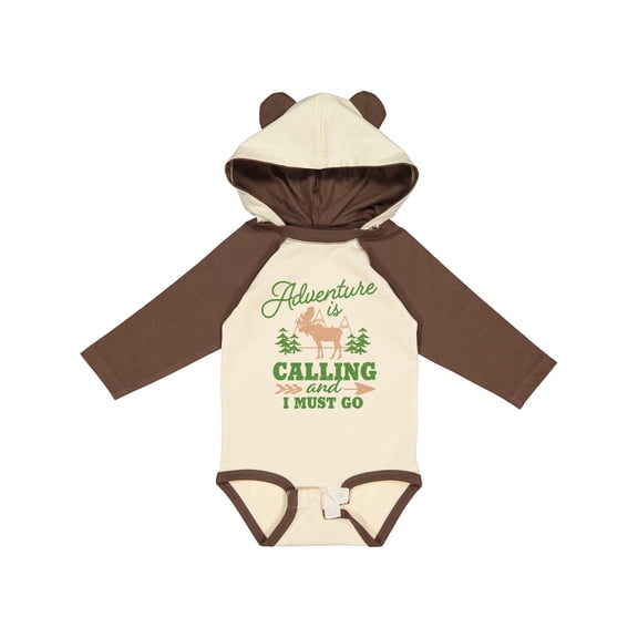 Inktastic Vintage Adventure is Calling and I Must Go with Moose Boys or Girls Long Sleeve Baby Bodysuit