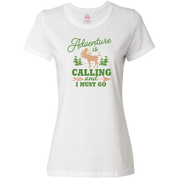 Inktastic Vintage Adventure is Calling and I Must Go with Moose Women's T-Shirt