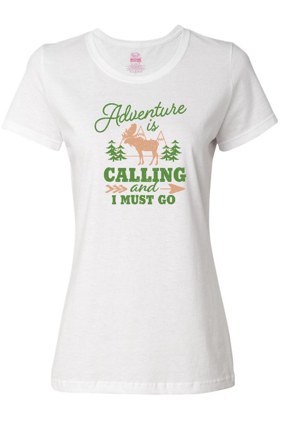Vintage Adventure is Calling and I Must Go with Moose Women's T-Shirt