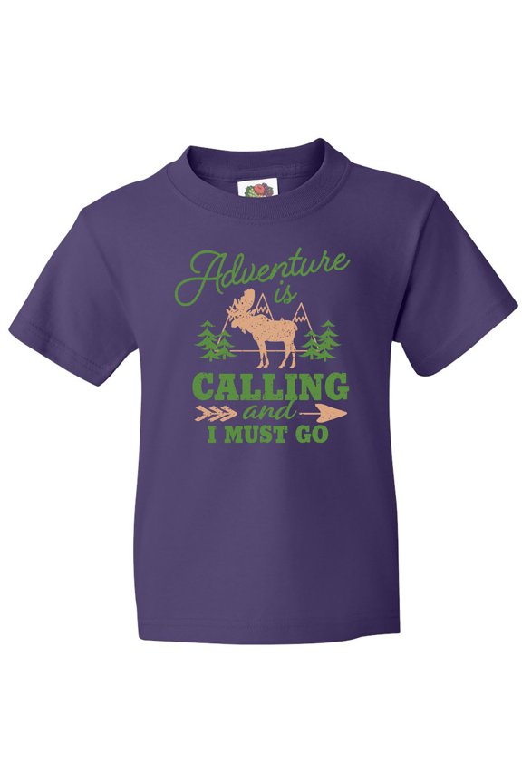 Vintage Adventure is Calling and I Must Go with Moose Youth T-Shirt