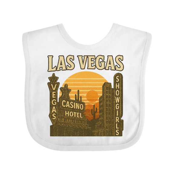 Inktastic Vintage Las Vegas Sunset Casino Hotel Retro Boys or Girls Baby Bib