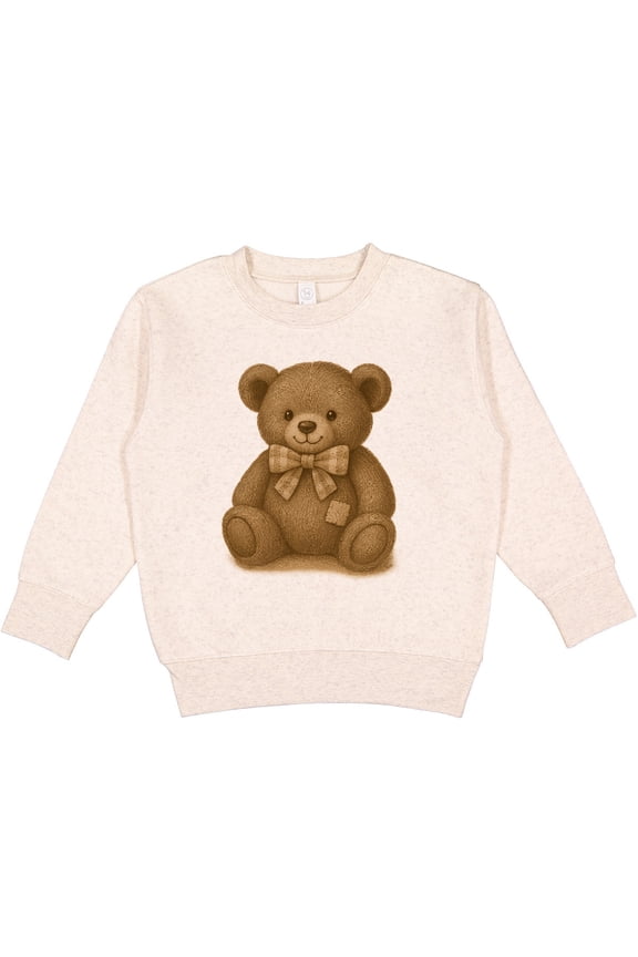 Vintage Teddy Bear with Patch Toddler Sweatshirt
