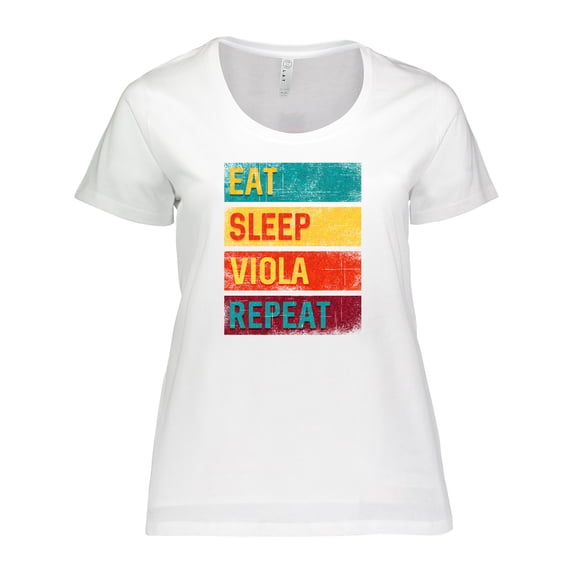Inktastic Viola Player Funny Eat Sleep Viola Repeat Women's Plus Size T-Shirt