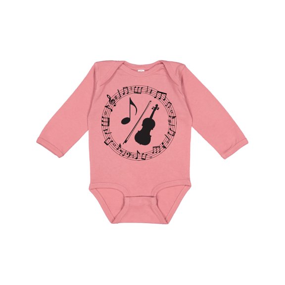 Inktastic Violin Gift for Student Violinist Boys or Girls Long Sleeve Baby Bodysuit
