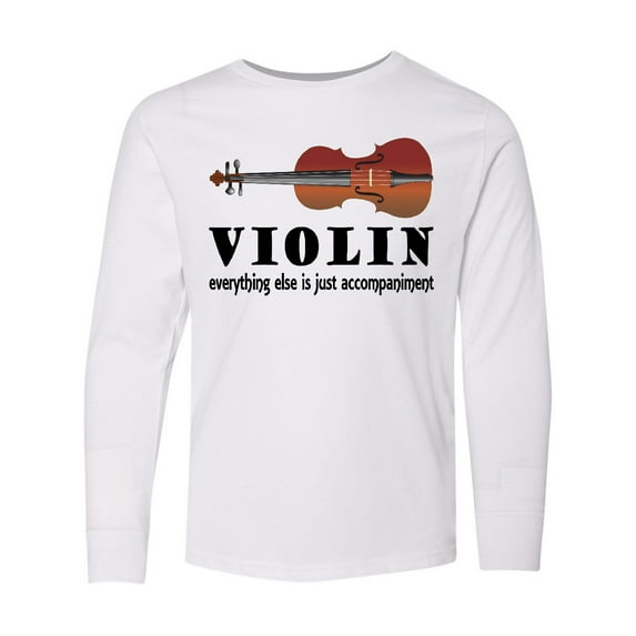 Inktastic Violin Humor Music Long Sleeve Youth T-Shirt