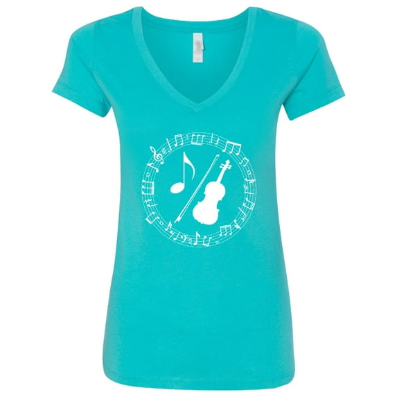 Inktastic Violin for Violinist Women's V-Neck T-Shirt