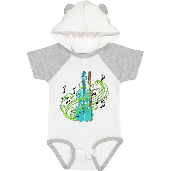 Inktastic Violin with Musical Notes and Swirls Boys or Girls Baby Bodysuit