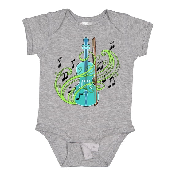 Inktastic Violin with Musical Notes and Swirls Boys or Girls Baby Bodysuit