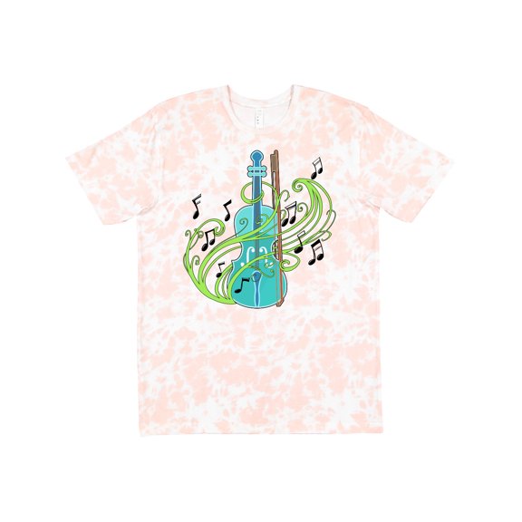 Inktastic Violin with Musical Notes and Swirls T-Shirt