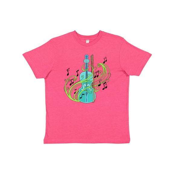 Inktastic Violin with Musical Notes and Swirls Youth T-Shirt
