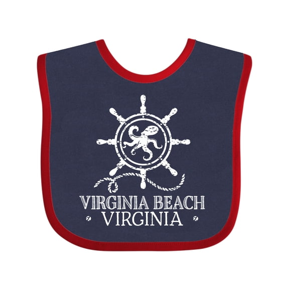 Inktastic Virginia Beach VA Nautical Boys or Girls Baby Bib