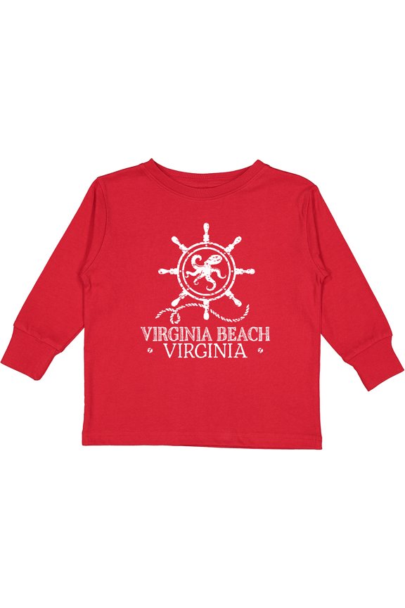 Virginia Beach VA Nautical Boys or Girls Long Sleeve Toddler T-Shirt