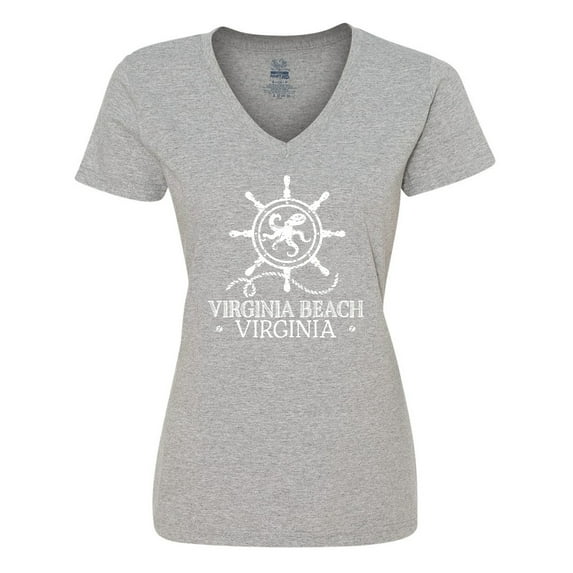 Inktastic Virginia Beach VA Nautical Women's V-Neck T-Shirt