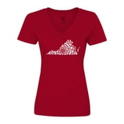 Inktastic Virginia Silhouette Mandala Women's V-Neck T-Shirt