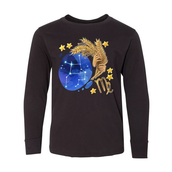 Inktastic Virgo Constellation Zodiac Sign Illustration Long Sleeve Youth T-Shirt