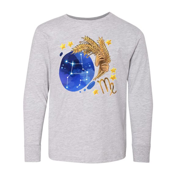 Inktastic Virgo Constellation Zodiac Sign Illustration Long Sleeve Youth T-Shirt