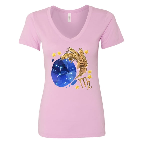 Inktastic Virgo Constellation Zodiac Sign Illustration Women's V-Neck T-Shirt