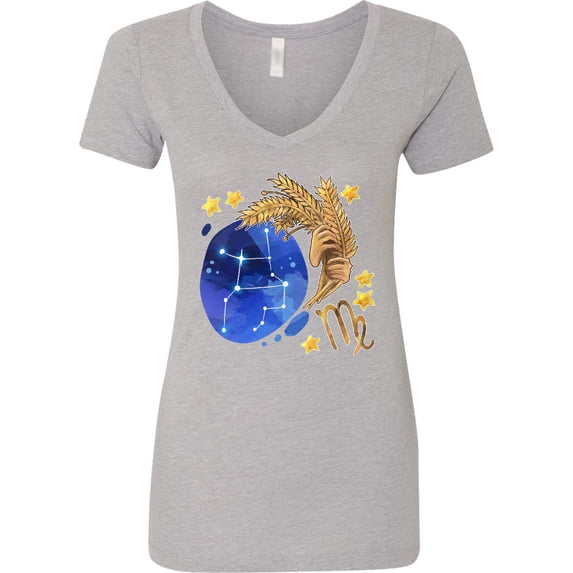 Inktastic Virgo Constellation Zodiac Sign Illustration Women's V-Neck T-Shirt