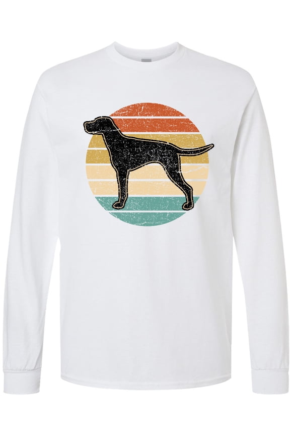 Vizsla Dog Retro Sunset Long Sleeve T-Shirt