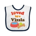thumbnail image 1 of Inktastic Vizsla Loved by a (Dog Breed) Boys or Girls Baby Bib, 1 of 4