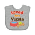 thumbnail image 1 of Inktastic Vizsla Loved by a (Dog Breed) Boys or Girls Baby Bib, 1 of 4