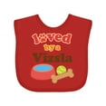 thumbnail image 1 of Inktastic Vizsla Loved by a (Dog Breed) Boys or Girls Baby Bib, 1 of 4