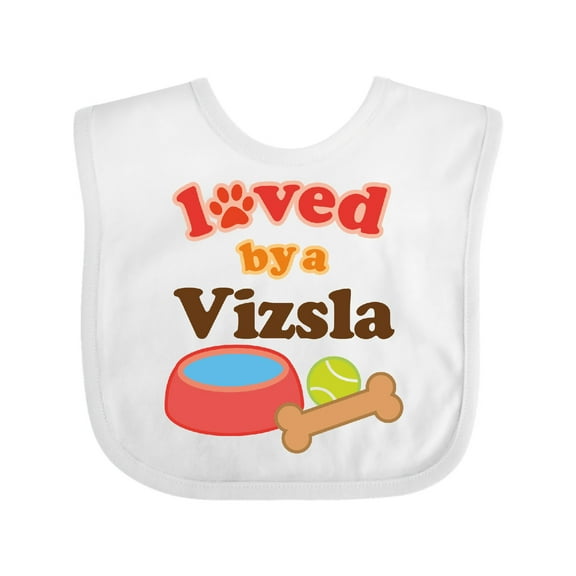 Inktastic Vizsla Loved by a (Dog Breed) Boys or Girls Baby Bib