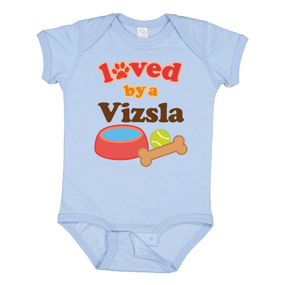 Inktastic Vizsla Loved by a (Dog Breed) Boys or Girls Baby Bodysuit