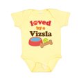 thumbnail image 1 of Inktastic Vizsla Loved by a (Dog Breed) Boys or Girls Baby Bodysuit, 1 of 5