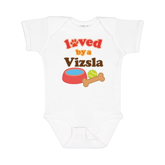 Inktastic Vizsla Loved by a (Dog Breed) Boys or Girls Baby Bodysuit