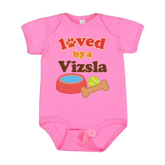 Inktastic Vizsla Loved by a (Dog Breed) Boys or Girls Baby Bodysuit