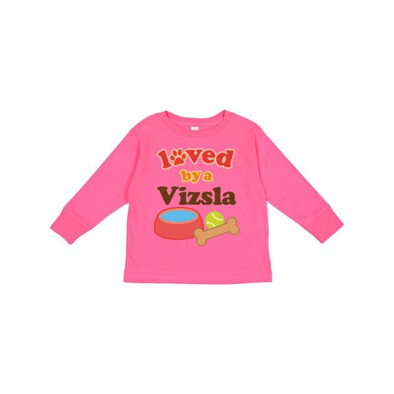 Inktastic Vizsla Loved by a (dog Breed) Boys or Girls Long Sleeve Toddler T-Shirt