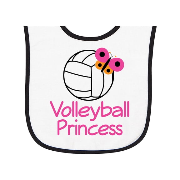 Inktastic Volleyball Butterfly Princess Baby Terry Cloth Bib