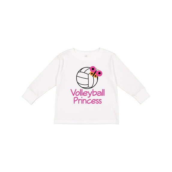 Inktastic Volleyball Butterfly Princess Girls Long Sleeve Toddler T-Shirt