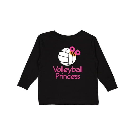 Inktastic Volleyball Butterfly Princess Girls Long Sleeve Toddler T-Shirt