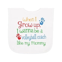 Inktastic Volleyball Coach Like Mommy Baby Terry Cloth Bib