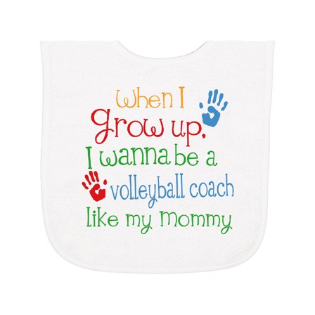 Inktastic Volleyball Coach Like Mommy Baby Terry Cloth Bib