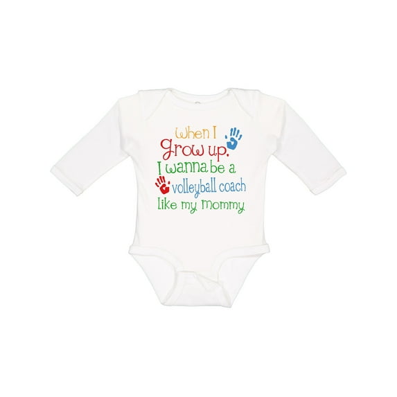 Inktastic Volleyball Coach Like Mommy Boys or Girls Long Sleeve Baby Bodysuit