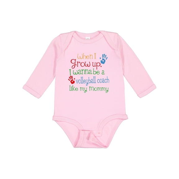 Inktastic Volleyball Coach Like Mommy Boys or Girls Long Sleeve Baby Bodysuit