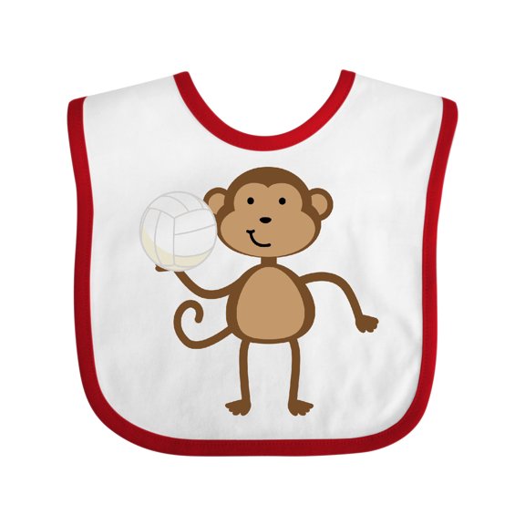 Inktastic Volleyball Monkey Boy Boys Baby Bib