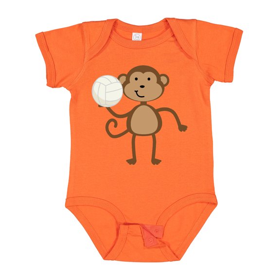 Inktastic Volleyball Monkey Boy Boys Baby Bodysuit