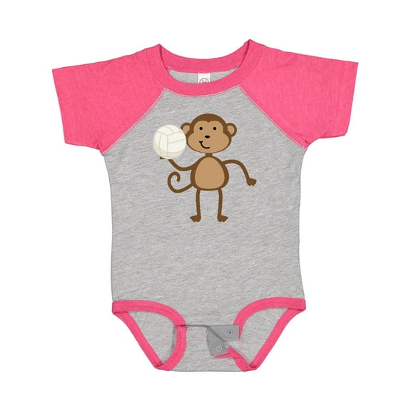 Inktastic Volleyball Monkey Boy Boys Baby Bodysuit