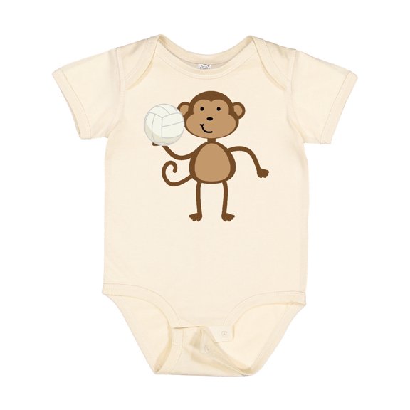 Inktastic Volleyball Monkey Boy Boys Baby Bodysuit